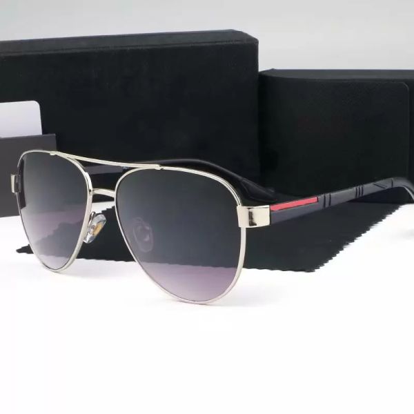 Herren-Sonnenbrille, Designer-Sonnenbrille, Damenmode, Brillen, Mann, runder Rahmen, europäischer Stil, Sonnenschutz, Adumbral-Übungsbrille, mit Box, schwarze Sonnenbrille