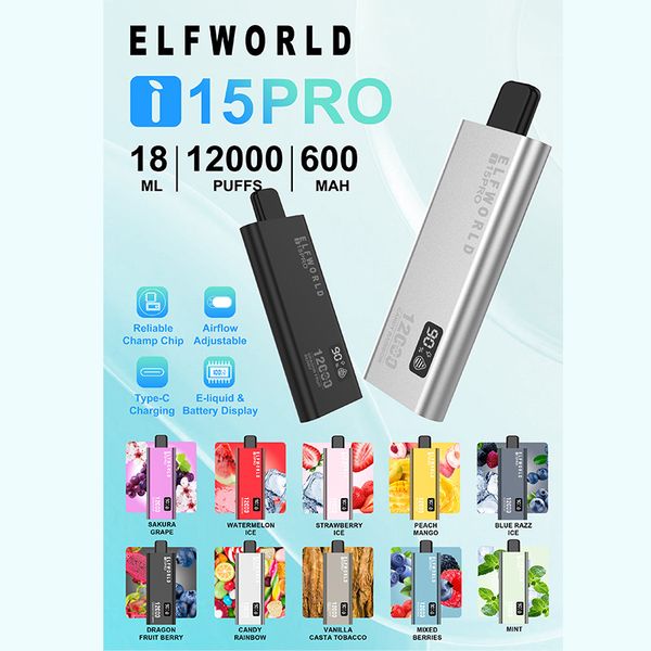 Оригинальная цена на амортизатор Elfworld New Ultima Pro Aroma 12000 Puffs 0%2%5%предварительно заполненные 18 мл электронного вкуса сока 15K18K20K.