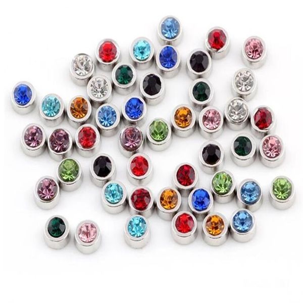 20 pçs / lote redondo birthstone flutuante medalhão encantos diy acessórios apto para vidro memória viva magnética locket270h