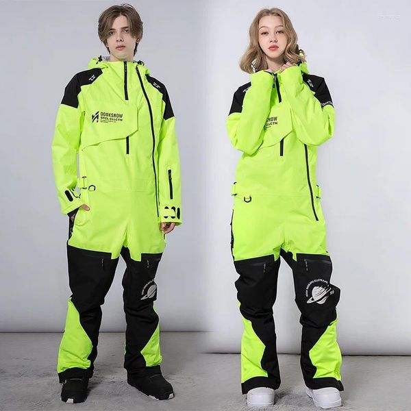 Skifahren Jacken 2023 Winter Einteilige Overalls Frauen Ski Anzug Outdoor Sport Snowboard Jacke Männer Overalls Set Winddicht Wasserdicht