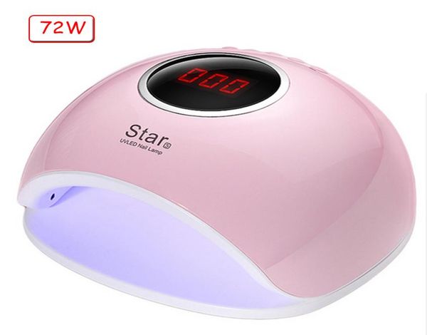 72w40w dupla lâmpada uv do prego lâmpada led para manicure secador de unhas para todos os géis polonês sensor infravermelho 10306099s temporizador display lcd y1816169589