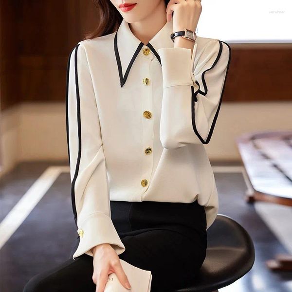 Blusas femininas formais elegantes camisas primavera outono manga longa ol estilos mulheres negócios trabalho wear carreira profissional topos roupas