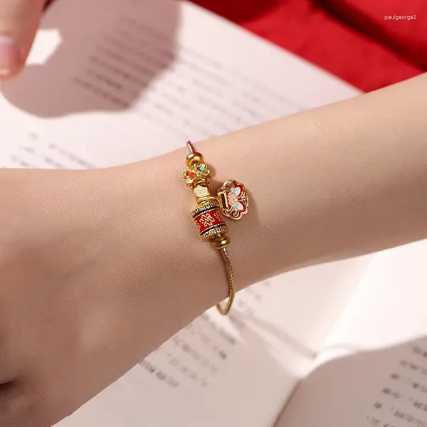 Шикарный винтажный браслет в китайском стиле с подвеской на удачу Ruyi, маленький индивидуальный аксессуар, универсальный темперамент