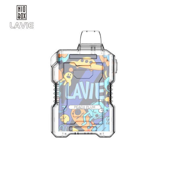 Lavie Crystal Box 9000 Puff E Cigarros 72mg de vape 550mAh Bateria recarregável 12 sabores 2% 5% Capacidade 18 ml de feijão verde leite de coco