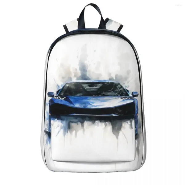 Mochila nobre esportes carro homens tinta desenho hiper artístico padrão mochilas poliéster kawaii sacos de escola esporte personalizado mochila