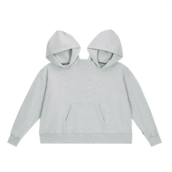 Kadın Hoodies Originallik Aşıklar Çift Kişilik Tulum Samimi Kapşonlu Süveter Katı Gevşek Fesli Ayrılmış Samimiyet Sweatshirt