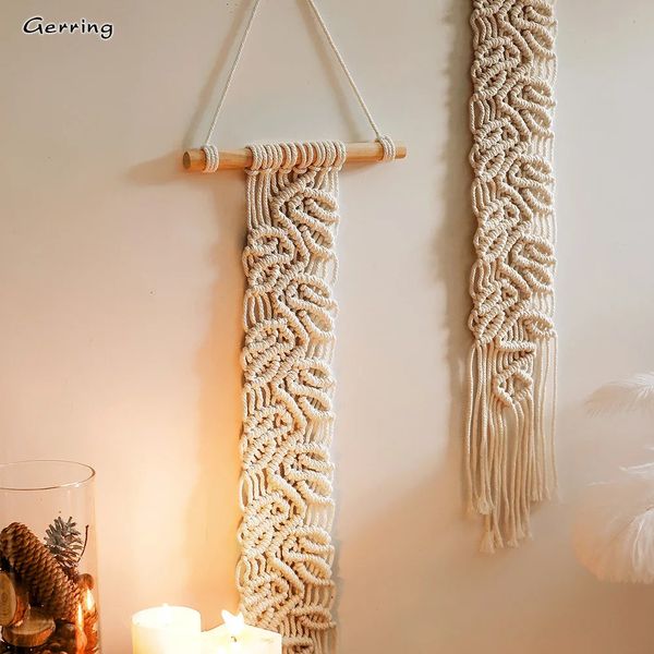 Tapeçarias Gerring Nordic Bohemian Macrame Wall Pendurado Cute Room Decor Presentes de Natal Tapeçaria Vintage Ornament Livingroom Decoração 231101