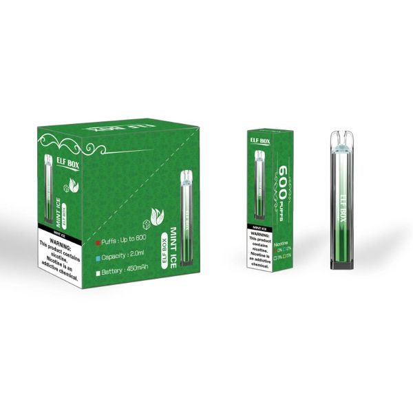 Оригинальные одноразовые электронные сигареты DOLODA ELF BOX 600 Puffs Vape Pen 2 мл Pod 450 мАч Аккумулятор Китай Аутентичные оптовые вейперы desechables puff 0,6K