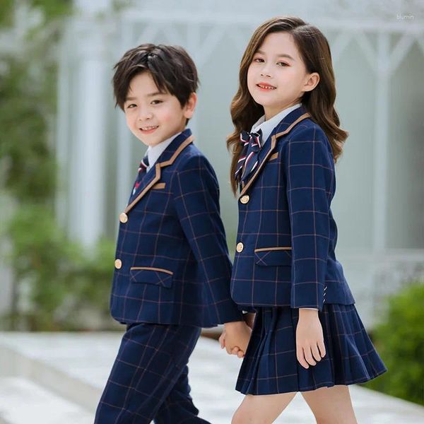 Conjuntos de roupas Uniformes de jardim de infância primavera e outono ternos de escola primária estilo universitário uniforme de classe infantil