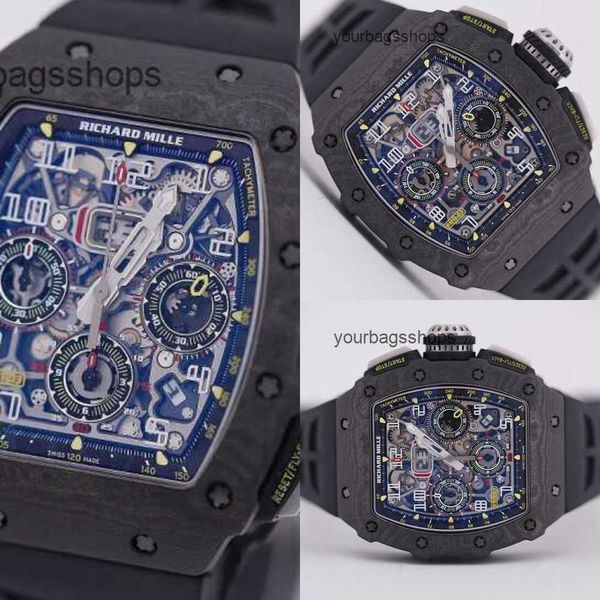 Брендовые часы Роскошные наручные часы RM Наручные часы серии RM11-03 Black Knight Ntpt из углеродного волокна, швейцарский знаменитый N65Q ZFRV