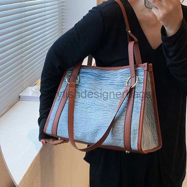 Sacos de ombro feminino casual grande saco grande capacidade bolsa carteira denim lona feminina sabão designer e saco de alta qualidade elegantedesignerbags