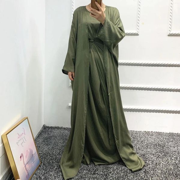 Roupas étnicas Turquia Dubai Vestido Muçulmano Kaftans Abaya Vestidos de Noite para Mulheres Marrocos Islam Longo 3 Pcs Designs Musulmane Vestidos