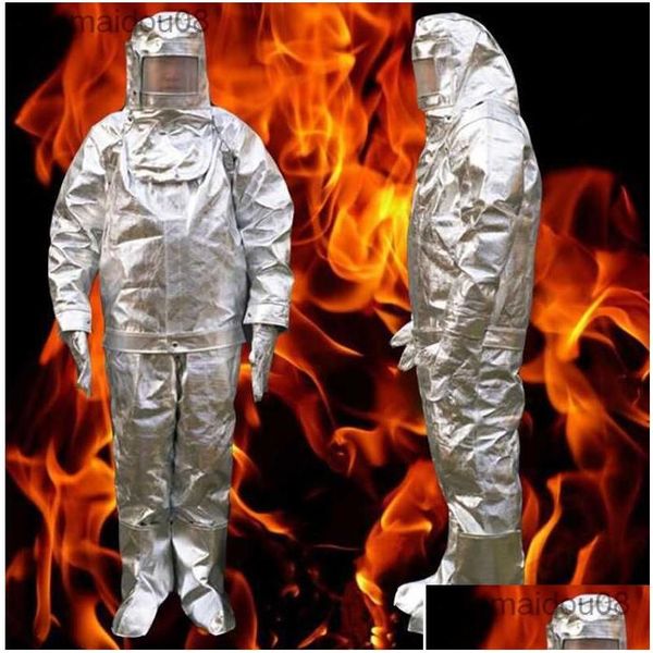 Großhandel Schutzkleidung Feuerschutzanzug 500 C Hochtemperatur-Anti-Verbrühungs-Strahlungstuch Insated Fire-Proof Dfh003 Drop Dhakb