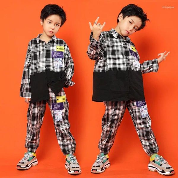 Abbigliamento da palco Camicia Hip Hop per bambini Pantaloni Costumi da ballo per ragazze Ragazzi Abiti da danza jazz Abbigliamento da ballo per bambini Performance