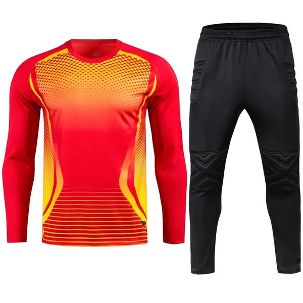 Outros artigos esportivos masculino adulto futebol goleiro uniforme protetor esponja mangas compridas garoto treinamento futebol jersey top calças 231102