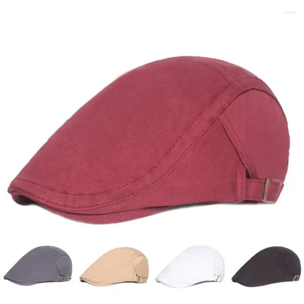 Berets 2023 Großhandel Baumwolle Unisex Baskenmütze Mode Sboy Caps Männlich Angeln Maler Golf Run Casual Cap Retro Vorwärts Hut