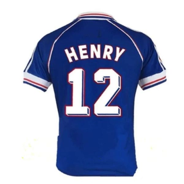 Qqq8 Retro Zidane Henry French Maillot De Foot Fußballtrikots Mbappe Ribéry 98 Petit Makelele Fußballtrikot Griezmann Benzema Djorkaeff