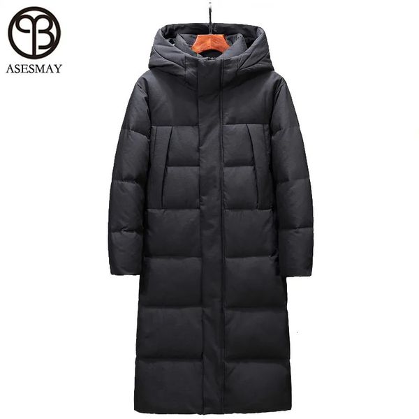 Parkas masculinas para baixo jaqueta de marca roupas de inverno casaco x-long masculino parkas com capuz engrossar quente ganso jaquetas de inverno neve outerwear 231101