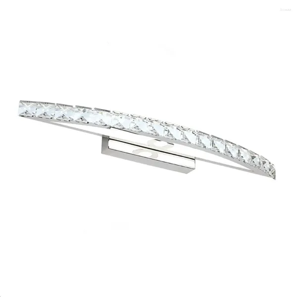 Lâmpada de parede 44cm minimalista cristal banheiro luminárias led 10w à prova d'água arandelas de banho (luz branca pura)