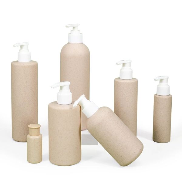 Weizenstrohpumpe Kunststoffflasche Sanitizer Ersatzflasche Lotionflasche Kosmetik Shampoo Bad Waschen Verpackungsflasche