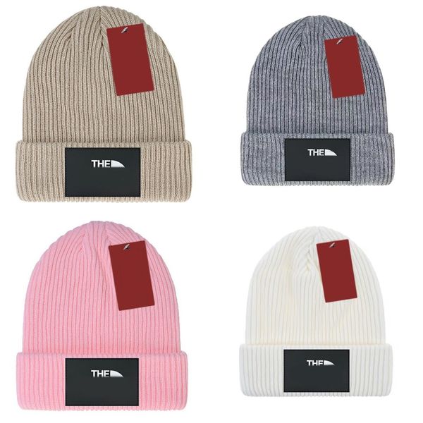 Berretti invernali con teschio designer beanie casual cappelli lavorati a maglia sport spesso caldo tinta unita verde rosa grigio cappello di lana unisex cofano caldo resistente al freddo casual fa04