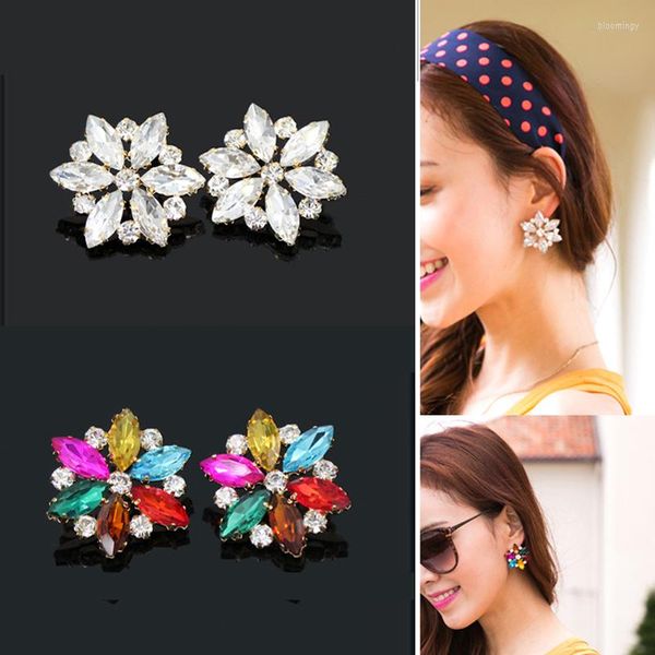 Ohrstecker Koreanischen Stil Kristall Für Frauen Süße 6 Blütenblatt Blume Pferd Auge Glas Strass Ohrring Party Schmuck Hochzeitsgeschenk
