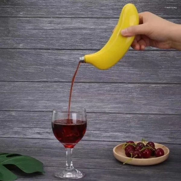 Frascos de quadril 1 peça de 5 onças pote de vinho de banana 304 aço inoxidável conjunto de pintura verde de frutas garrafa Ktv para bar