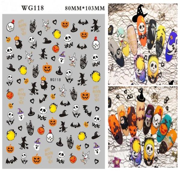 Neue Halloween Nagel Wrap Kürbis Nagel Aufkleber mit Schädel Nägel Nail art Aufkleber Aufkleber Maniküre DIY Dekoration Werkzeuge3427141