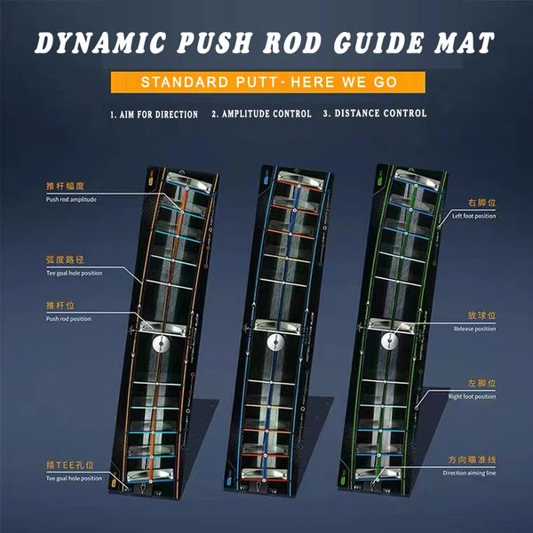 Outros produtos de golfe Putter Trainer Dynamic Guide Pad Precision Putting Mat Indoor Studio Um conjunto de 3 push rod pad 231102