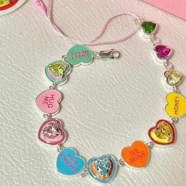 Braccialetti con ciondoli Y2k Colorato Cuore d'amore Lettera a portata di mano per le donne Estetica Insolita tendenza moda coreana Accessori gioielli 231101