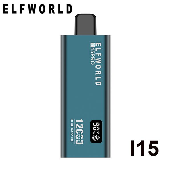 Original Elfworld Shock preço novo ultima pro 12000 Puffs 0% 2% 5% pré-preenchido 18ml Sabor Eliquid no exterior Armazém 15k18k20k descartável vape elf fluxo de ar barra de tela led