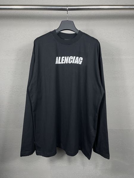 Дизайнерская черная футболка с карри, футболка с буквенным принтом и логотипом, мужская изношенная футболка с длинным рукавом, повседневная мода, свободная футболка для пар, топ