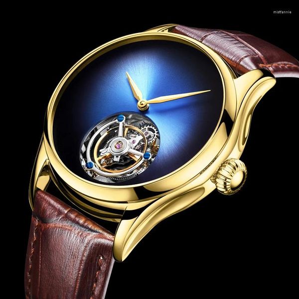 Bilek saatleri AESOP Lüks Tourbillon Mekanik Moda Erkekler Man Manuel Safir Uçan İş İçin Logo Yok 2023