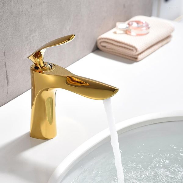 Waschbecken Wasserhähne Golden Becken und Kaltwasser Mischbatterie Europäischen Stil Waschtischarmatur Haushaltsschrank