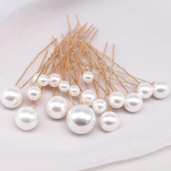 Fermagli per capelli Nuziale U-pin Forcina in metallo Perla di cristallo Accessori per copricapo Matrimonio per donne Strumenti per lo styling
