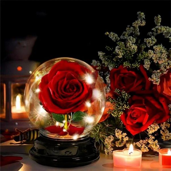 Künstliche Blume Rose Glasschirm Licht Kleiner Prinz Neues seltsames kreatives Geschenk Weihnachten grenzüberschreitende Geschenke 1102