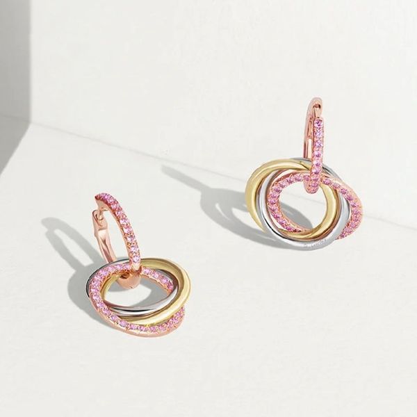 trinity orecchino charms per donna stud designer diamante Placcato in oro 18K T0P qualità più alta contro qualità regalo di cristallo designer di marca per la fidanzata 008