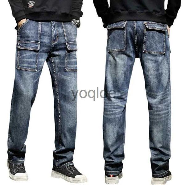 Pantaloni da uomo Uomo Cavallo basso con cavallo basso Jeans larghi larghi Pantaloni hip-hop Personalità Jeans con cavallo basso Pantaloni da cowboy J231102