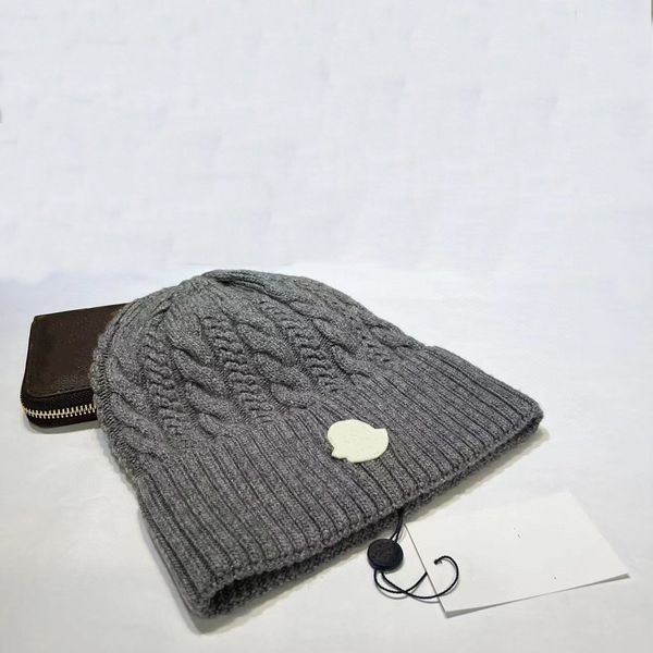 Chapéu de malha de lã de designer de alta qualidade, chapéu de malha quente, identificável, uso interno e externo, tendência clássica