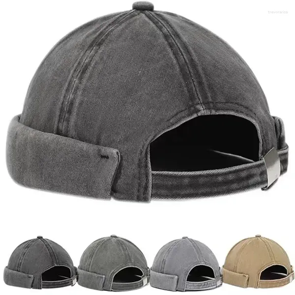 Береты 2023 Lente Zomer Mannen Sailor Hoed Beanie Solid Kleur Pier Mode Meloen Lederen Straat Hip Hop