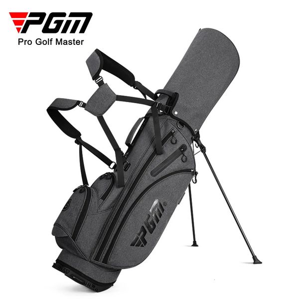 Sacos de golfe PGM Masculino Stand Bag Padrão Ultraleve PVC resistente ao desgaste Acessórios de treinamento de grande capacidade Cinza Hold 14pcs Clubes 231102
