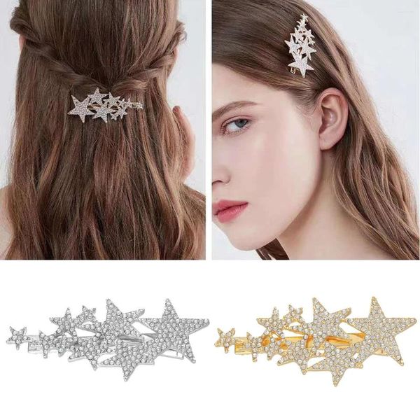 Fermagli per capelli 2023 Moda coreana Lucido strass Stella Pentagramma Clip Squisita Harajuku Spilli Accessori per le donne Ragazze