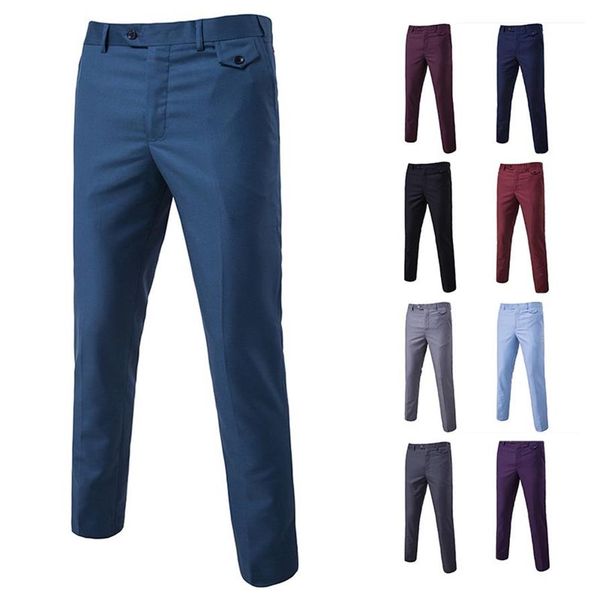 Calça social masculina preta, slim fit, primavera outono, terno de trabalho, negócios, escritório, plus size, calças de casamento male300m