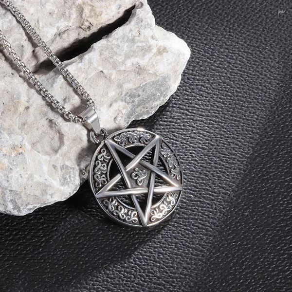 Ожерелья с подвесками Viking Lucky Pentagram, ожерелье для мужчин и женщин из нержавеющей стали, ретро-тренд, звезда Давида Соломона, амулет, ювелирные изделия