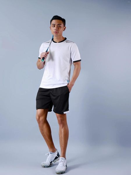 Conjuntos de corrida masculino ternos treino de secagem rápida treino respirável badminton tênis jerseys casual equipe esportes futebol