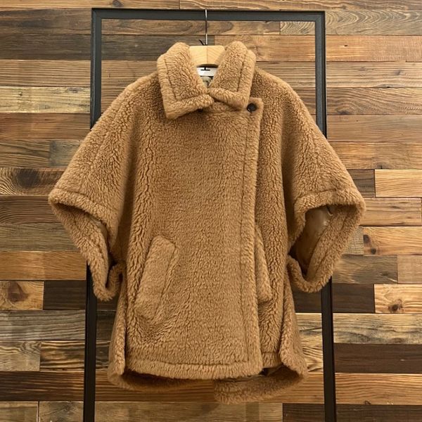 Misturas de lã feminina feitas à mão oversize pele real curto manto teddy casaco feminino grosso alpaca lã sem mangas casaco solto outerwear ajuste inverno 231102