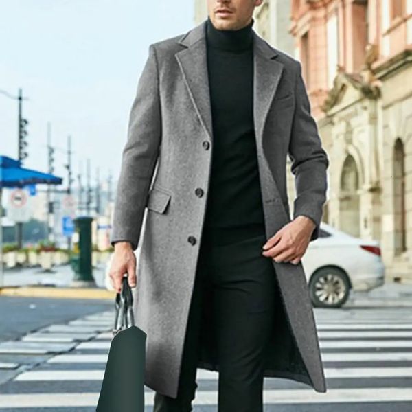 Misto lana da uomo tendenza coreana allentato casual monopetto soprabito autunno inverno moda manica lunga cappotto di lana 2023 231102