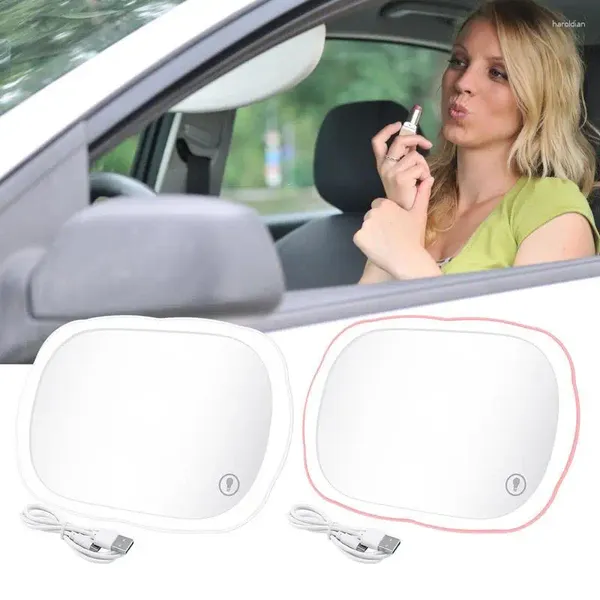 İç Aksesuarlar Araba Güneş Vizör Vanity Makyaj Aynası Adımsız Karartma Fonksiyonu 3 LED Işık Modları Hafif Tasarım Evrensel Dokunmatik Ekran