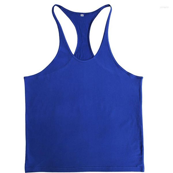 Lauftrikots 1 Stück Herren Gym Singlet Stringer Muscle Tank Tops Fitness Sport Hemd Y ZURÜCK Racer Herren ärmellose T-Shirts