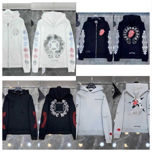 Herren Hoodies Sweatshirts Designer Herren Chrome Winter Herz Hoodie Ch Langarm Jacke Lose Mantel Kapuze Hoody Männer Frau Hip Hop Chromees Herzen Blume 031